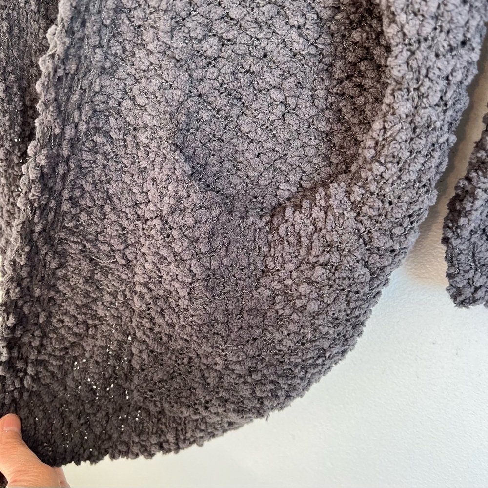 Umgee Womens Open Front Cardigan Gray Sz XL Popcorn Dolman Sleeve Pocket Boho - Picture 8 of 11